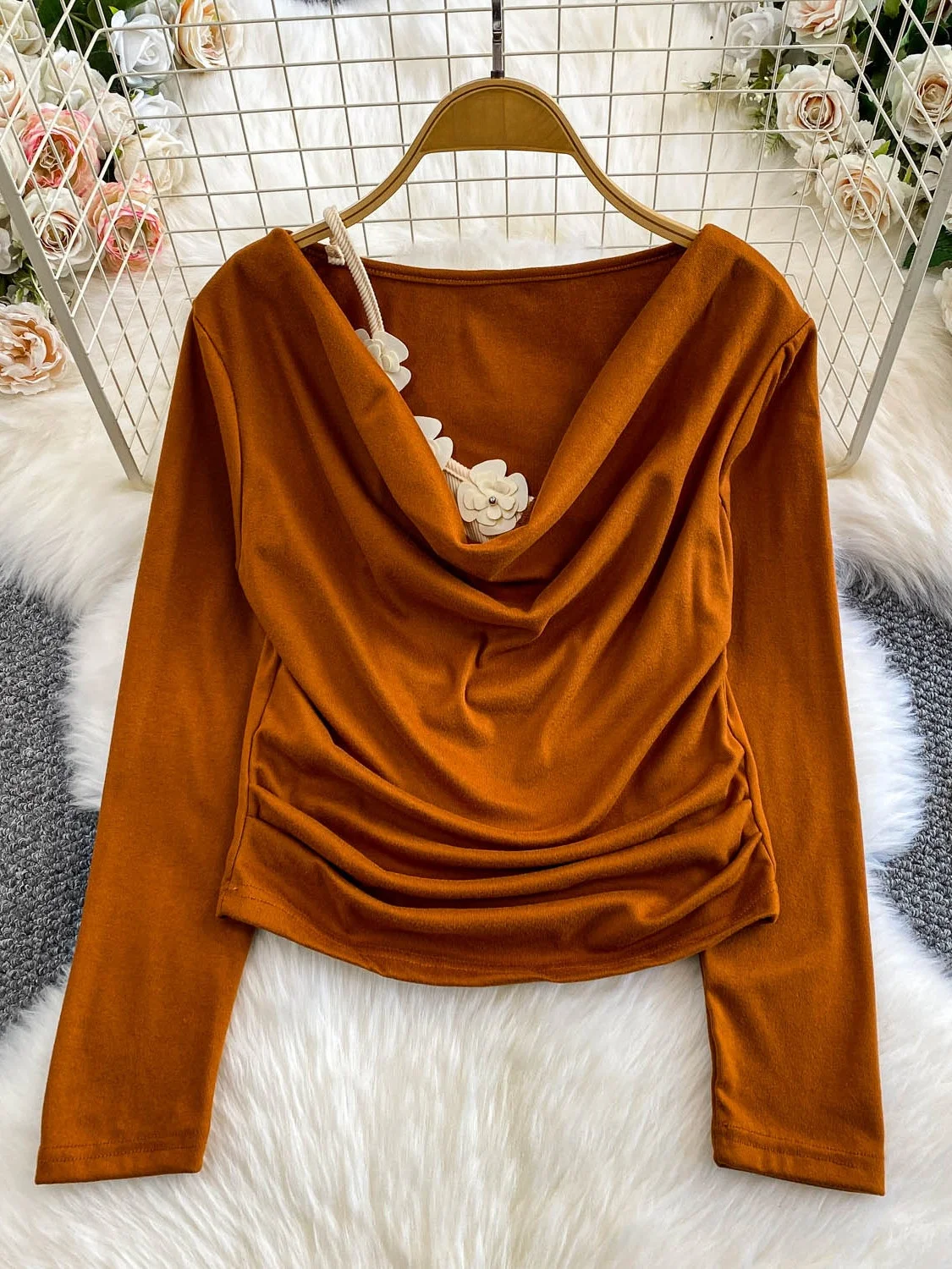 T-shirt da donna sexy slim fit con giunture floreali a vita alta lunga Sve abbigliamento casual quotidiano Ocn anti-ballansione senza imbottitura sul petto