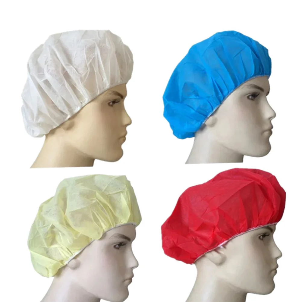 

100pcs Disposable Non-Woven Fabric Doctor Nurse Cap Practical Dustproof Working Hat For Medical Workshop Safety Use
