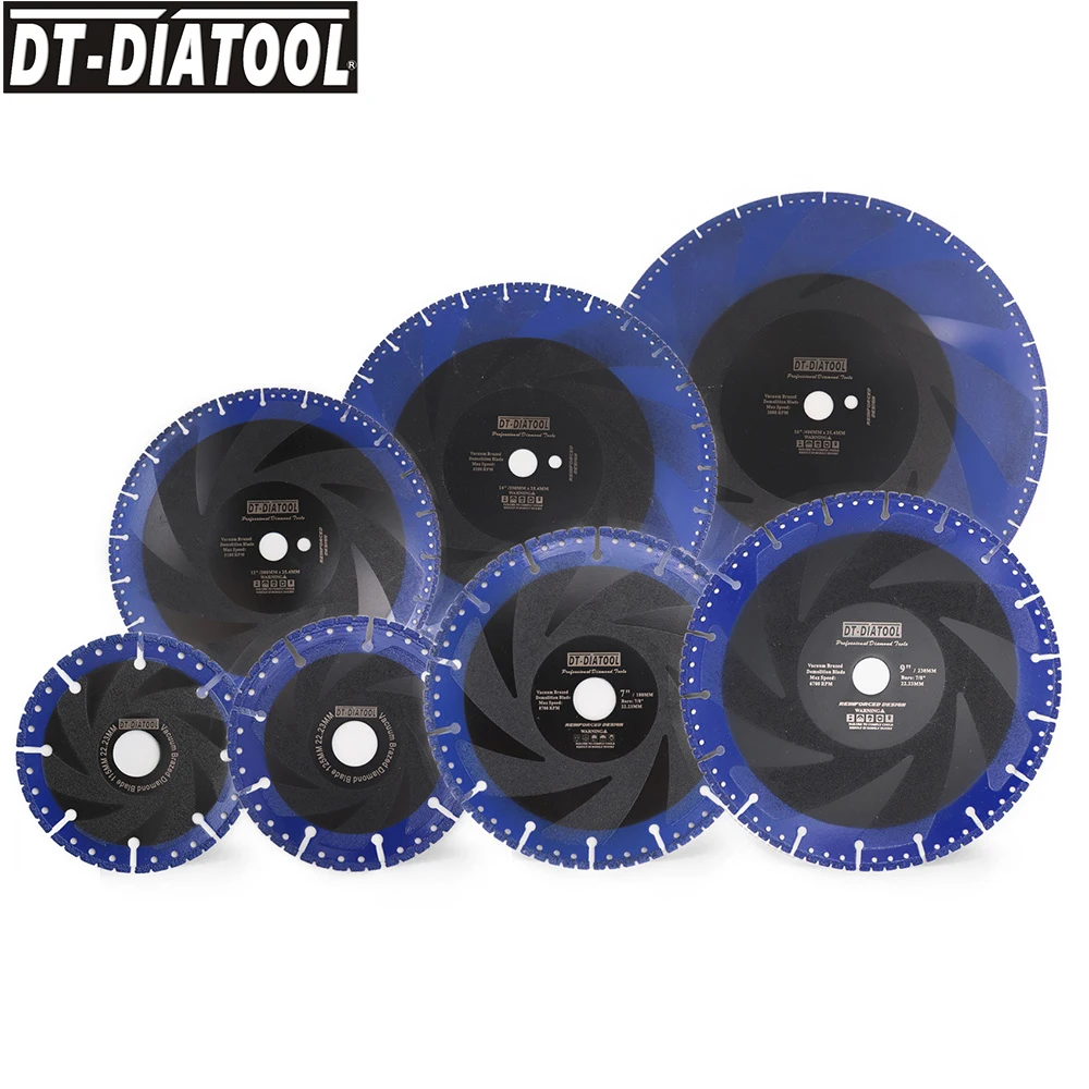 DIATOOL-Demolition Saw Blade Set Diamond Blade Cutting Disc Hole Saw for Steel Pipe Iron Rebar, Hard Stone 115-230mm 1pc 2Pcs