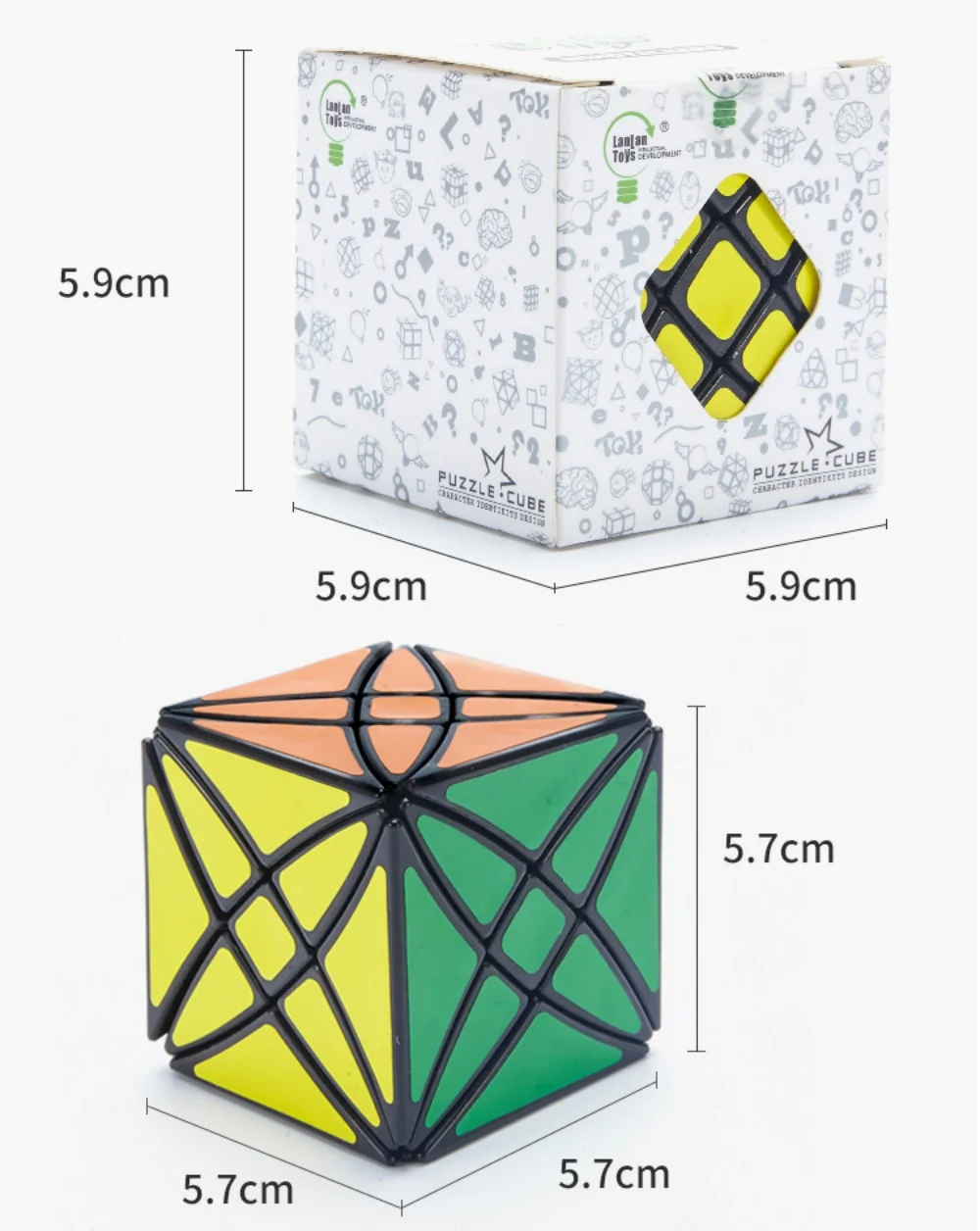 Lanlan-Cube magique hexaèdre à 8 axes en forme de fleur Rex, puzzle de vitesse de 58mm, jouets éducatifs