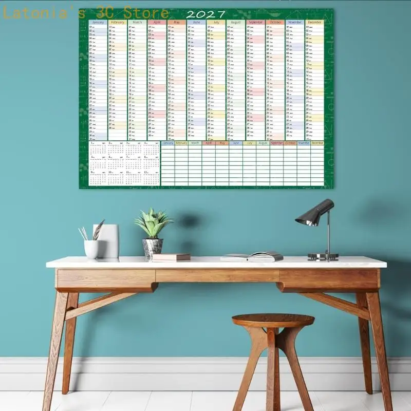 2027 Planning Calendar Poster with Monthly Chart and Writing Room X3UB