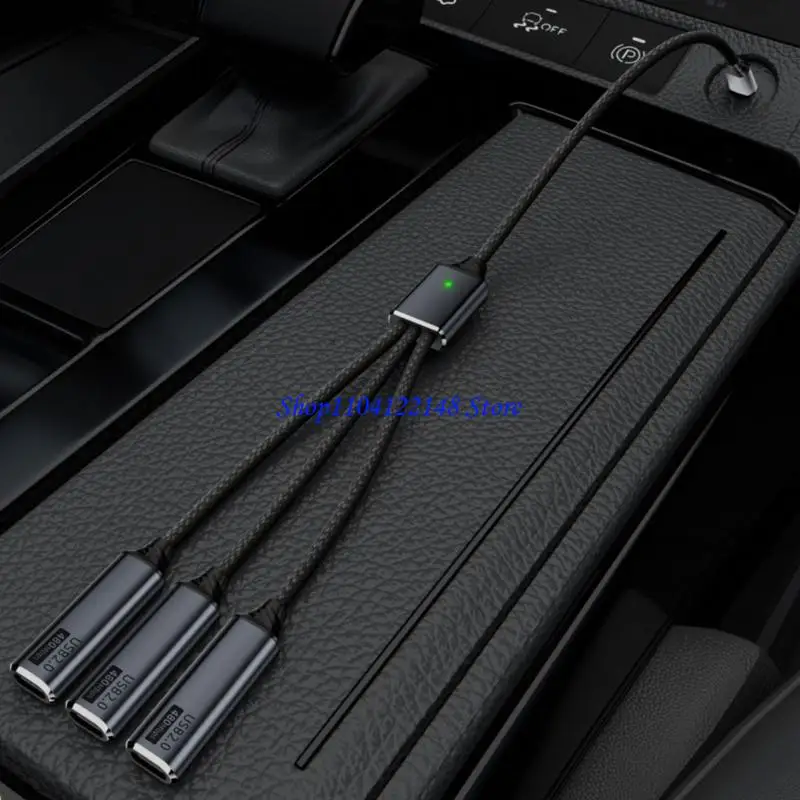 P9FA Aluminum USB Hub USB Male to 3 Female Port for OTG Functionality and Enhances Device Connection