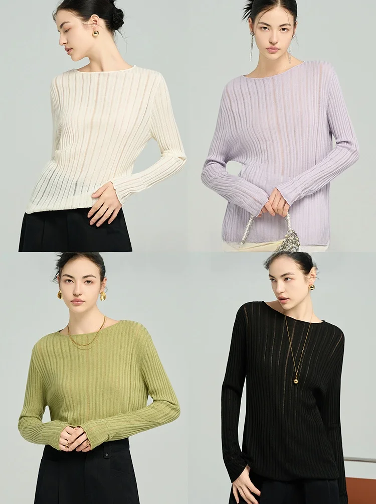 

Healing Long Sve Трикотажная шерстяная смесь на одно плечо Нелоновый повседневный топ Удобный крой Модный топ для поездок на работу