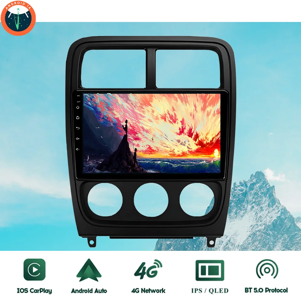 

9‘’ QLED Android 14 8G Ram Car GPS Navi Music Video Multimedia DVD Player For Dodge Caliber 2009 - 2013 Auto Stereo Head Unit