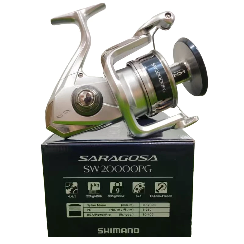2020 SHIMANO SARAGOSA SW 5000XG 6000HG 8000HG 10000PG 14000XG 18000HG 20000PG cuerpo de Metal y carrete de pesca giratorio de agua salada
