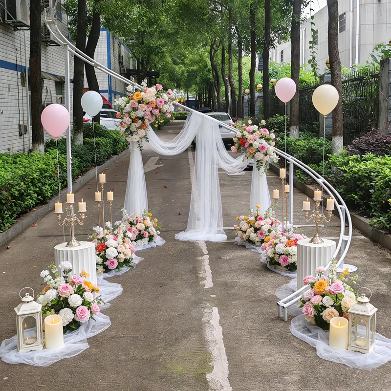 Wedding Arch 8.2ft x 9.9ft Large White Iron Backdrop Stand for For Rustic wedding Natural Photo Booth Boho Indoor/Outdoor