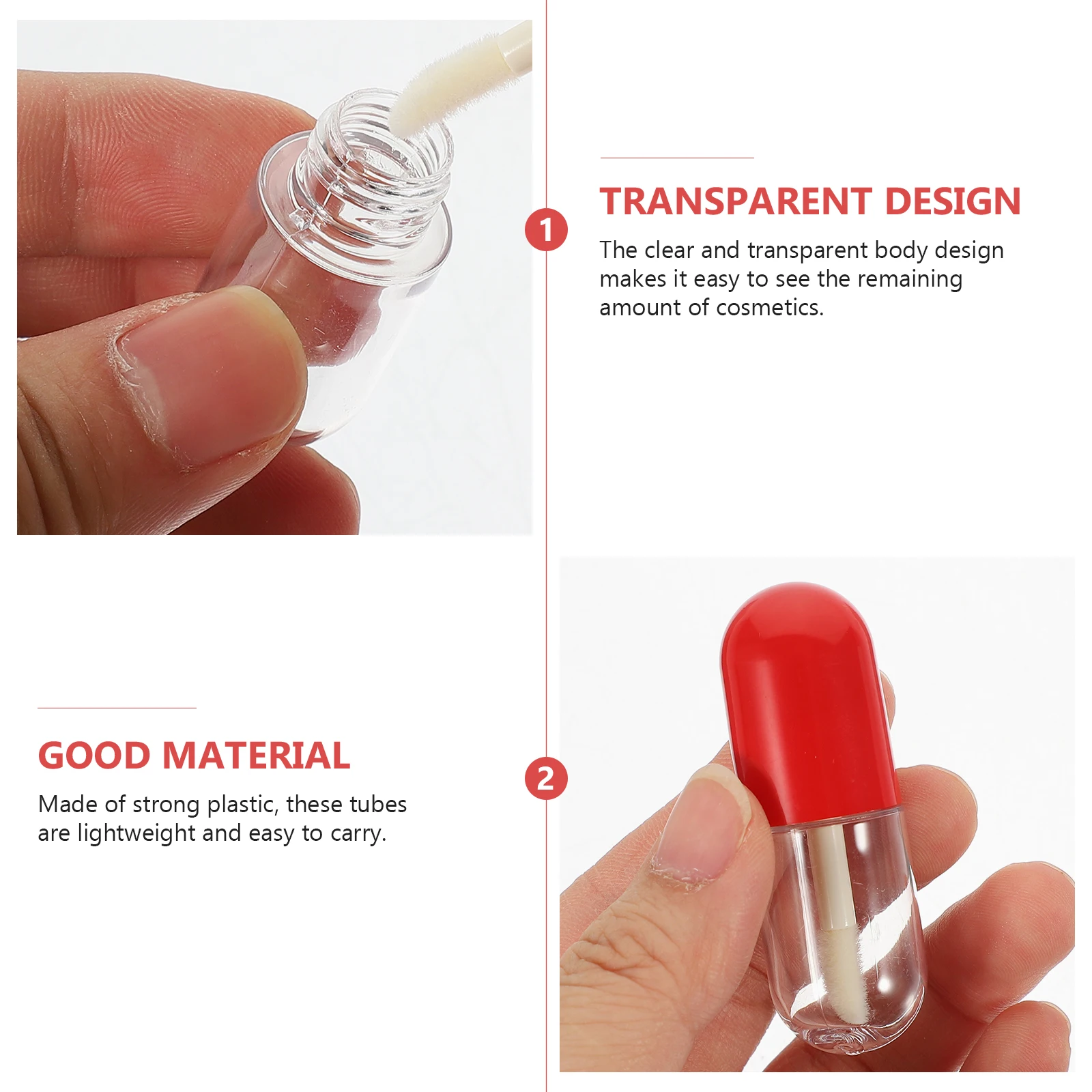 

9 pcs Clear Lip Gloss Tubes Empty Bottles Refillable Containers Portable Storage For Cosmetics Travel Size Safe Durable Plastic