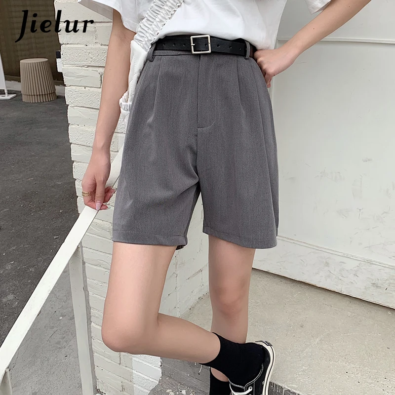 Women's Suit Shorts High Waist Five-point Sashes Straight Short Women Basic Casual Shorts Female Summer Korean Style S-XL