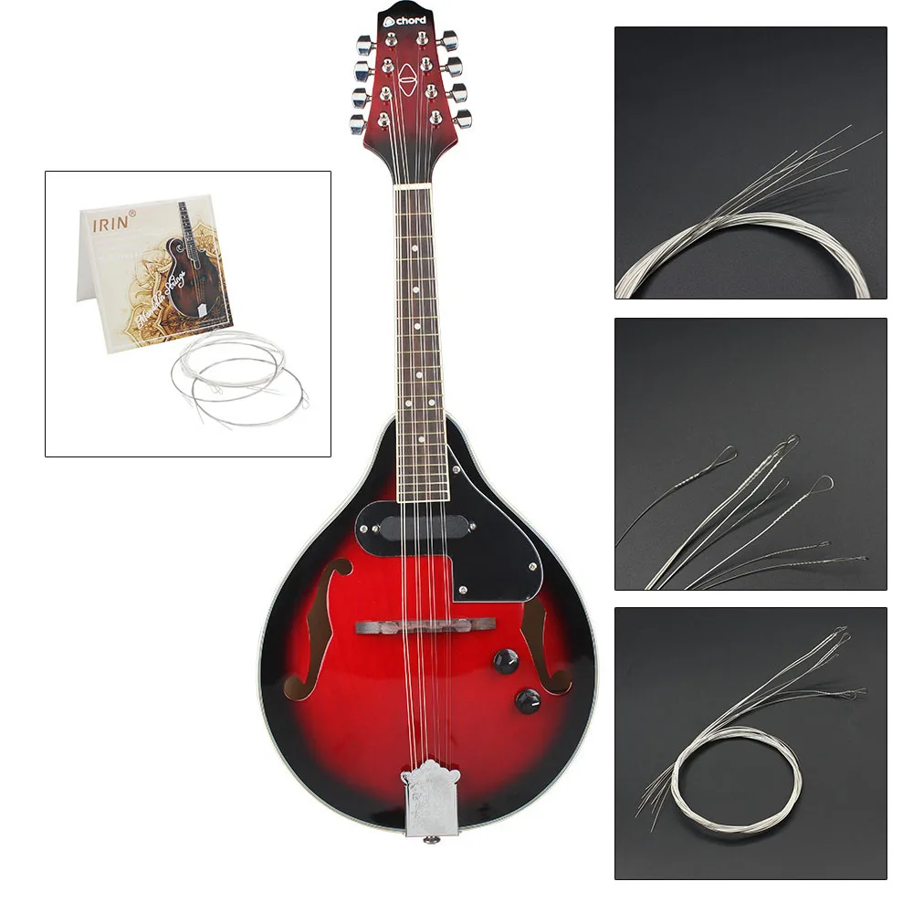 6 ชิ้น/เซ็ต Mandolin Strings M100 ทองแดงชุบเงินแผลคุณภาพสูงเหล็กชุบ Smooth String Mandolin อุปกรณ์เสริม