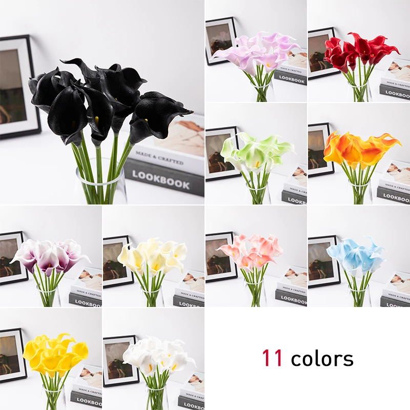 

10pcs 37cm Calla Artificial Flower Calla Lily Fake Flower Bouquet Party Wedding Bouquet Bridal Home Flower Decoration Gift Women