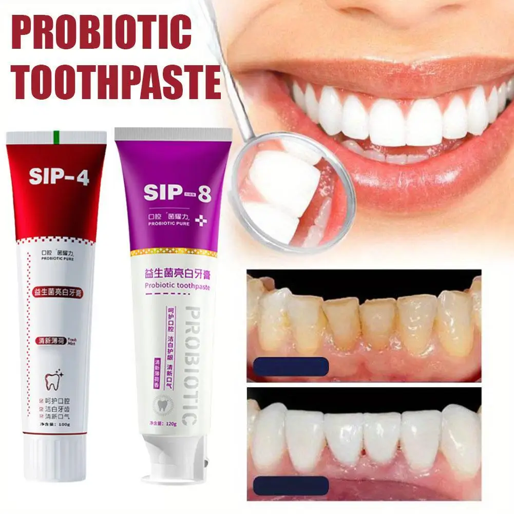 

SP-4/SP-8 Probiotic Toothpaste Fresh Breath Remove Yellow Teeth Plaque Stains Oral Hygiene Care Dental Tools 100g