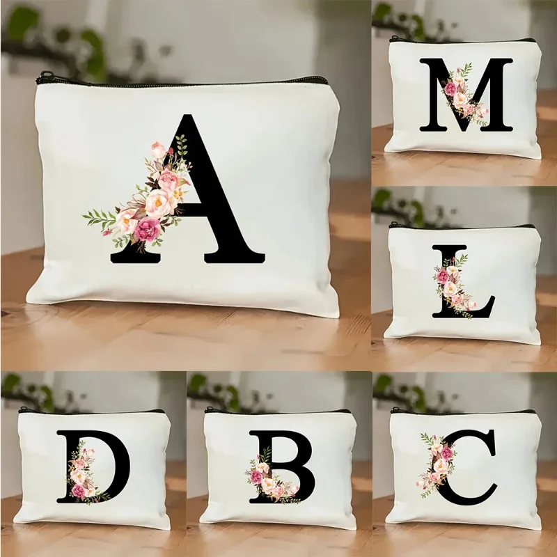 Alphabet Makeup Zipper Bags Fashion Travel Toilet Lipstick Pouch Bag Bachelorette Party Bridesmaid Cosmetic Clutch Purse