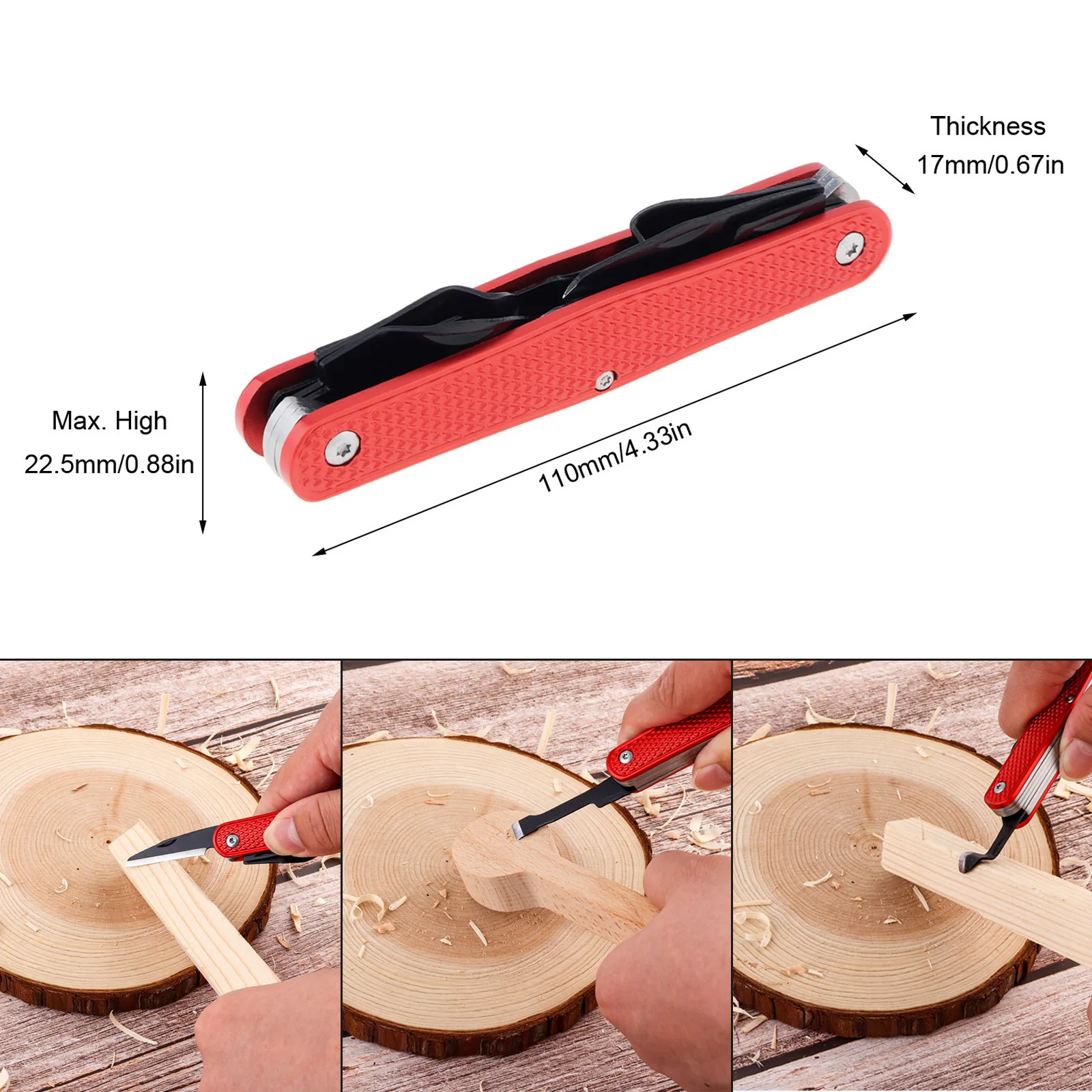 Folding Carving Tool Portable Multi-Tool Splinter Whittling Cutter for Woodworking / Camping / Outdoor