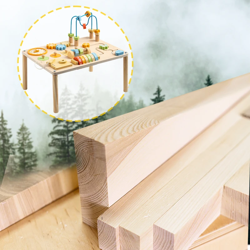 Uma mesa de jogo educacional de madeira multifuncional com recursos coloridos e cheios divertidos ajuda as crianças aprendem enquanto brincando em um emocionante