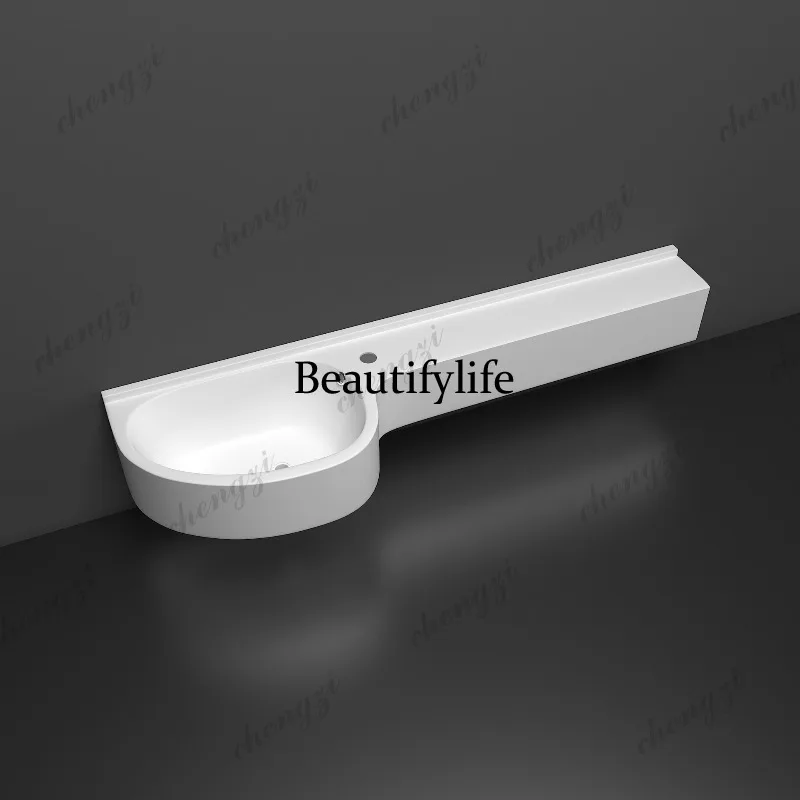 Artificial stone hanging bathroom integrated washbasin washbasin extended countertop washbasin