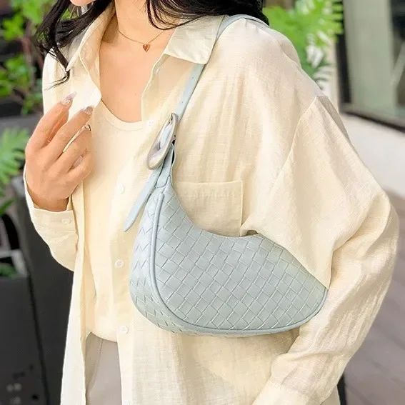 Модная женская вязаная сумка через плечо, новый корейский стиль, универсальная сумка через плечо, высококачественная сумка в стиле ретро для подмышек