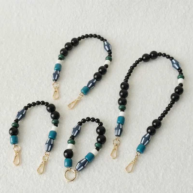 Woman Bag Accessory Black Beige Red Acrylic Resin Beads Parts Handcrafted Wristband Women Replacement Bag Handle Chain