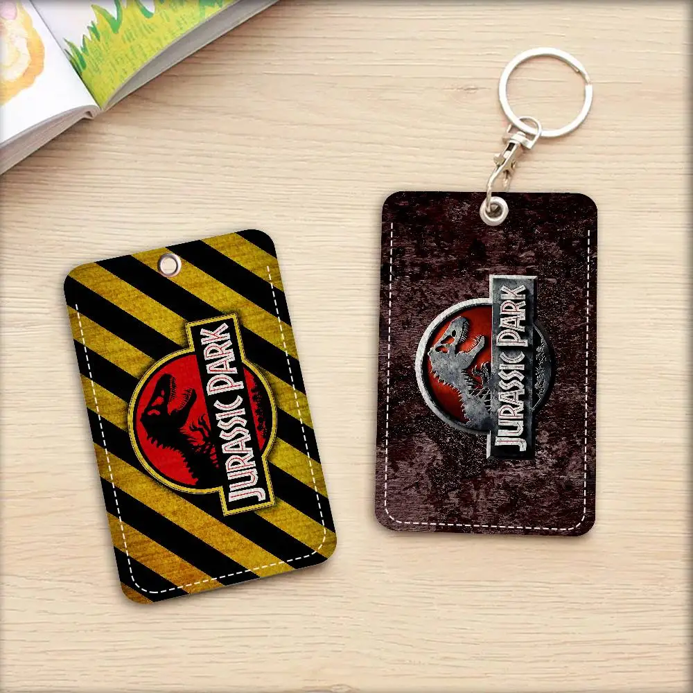

Cartoon J-JurassicS Park Badge Holder Keychain For Bank Business Work Card Holder Student Card Protective Case Bus Card