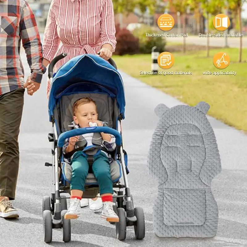 Stroller Insert Thickened Reversible Baby Stroller Insert Mat Comfortable Breathable Stroller Mat Baby Stroller Cotton Pad For