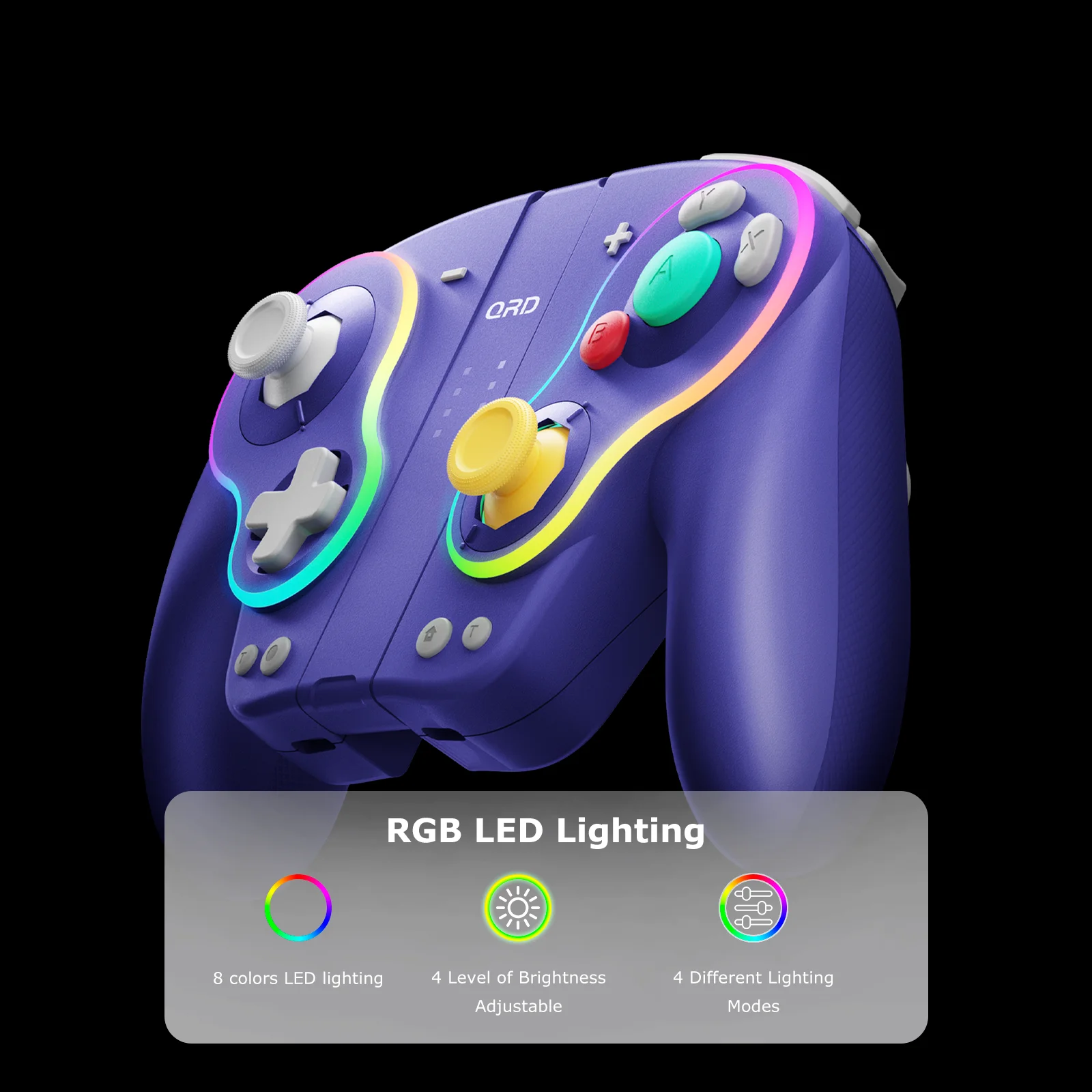 QRD Stellar Wireless Bluetooth RGB Controller for Nintendo Switch/Switch OLED/ Lite/PC/Mobile Gamepad Multi-Function Joystick