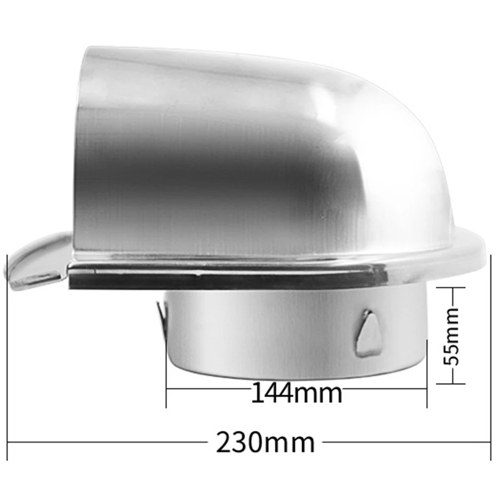 6Inch 150mm Waterproof Stainless Steel Vent Vent Hood Anti-Corrosion Exhaust Extractor for Wall Air Outlet Cover,A