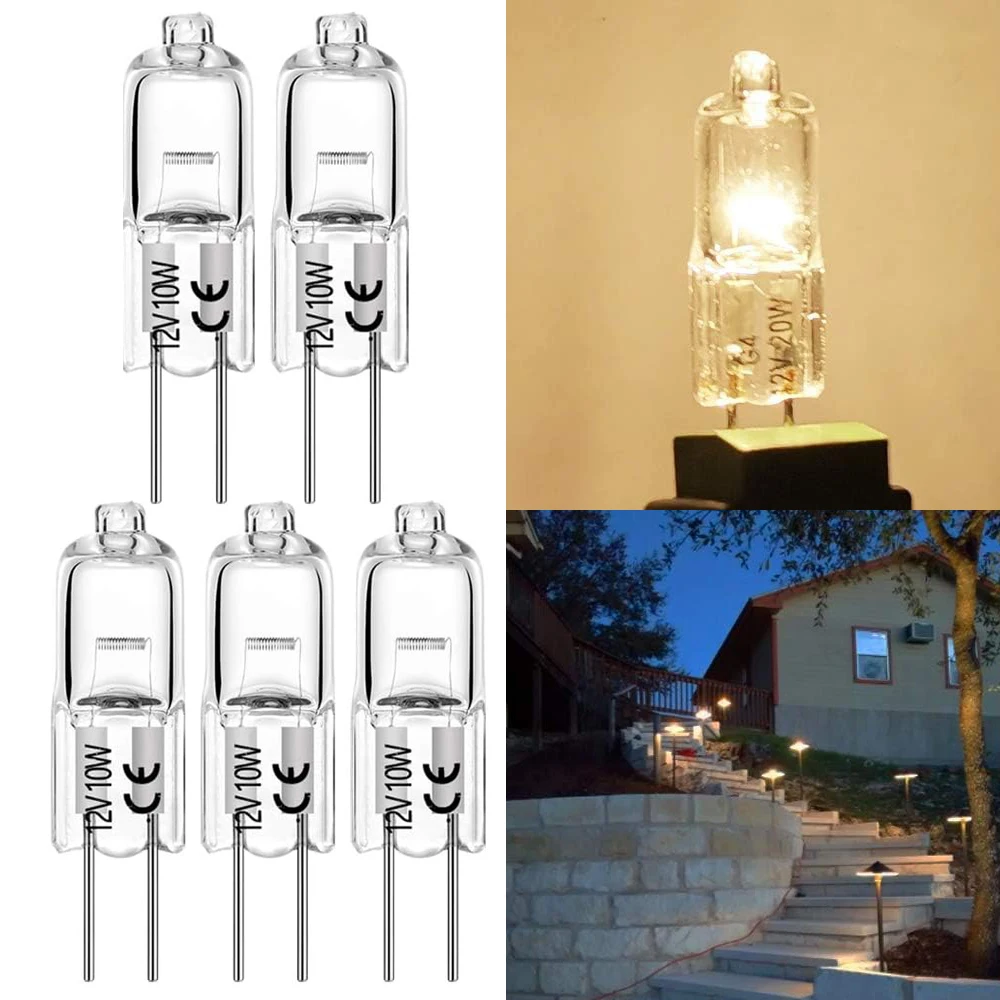 

5-Piece G4 Halogen Bulb T3 10W 20W G4 Bi-Pin JCR Microscope Bulb AC 6V 12V for Under Cabinet Puck Light Chandelier Track Light