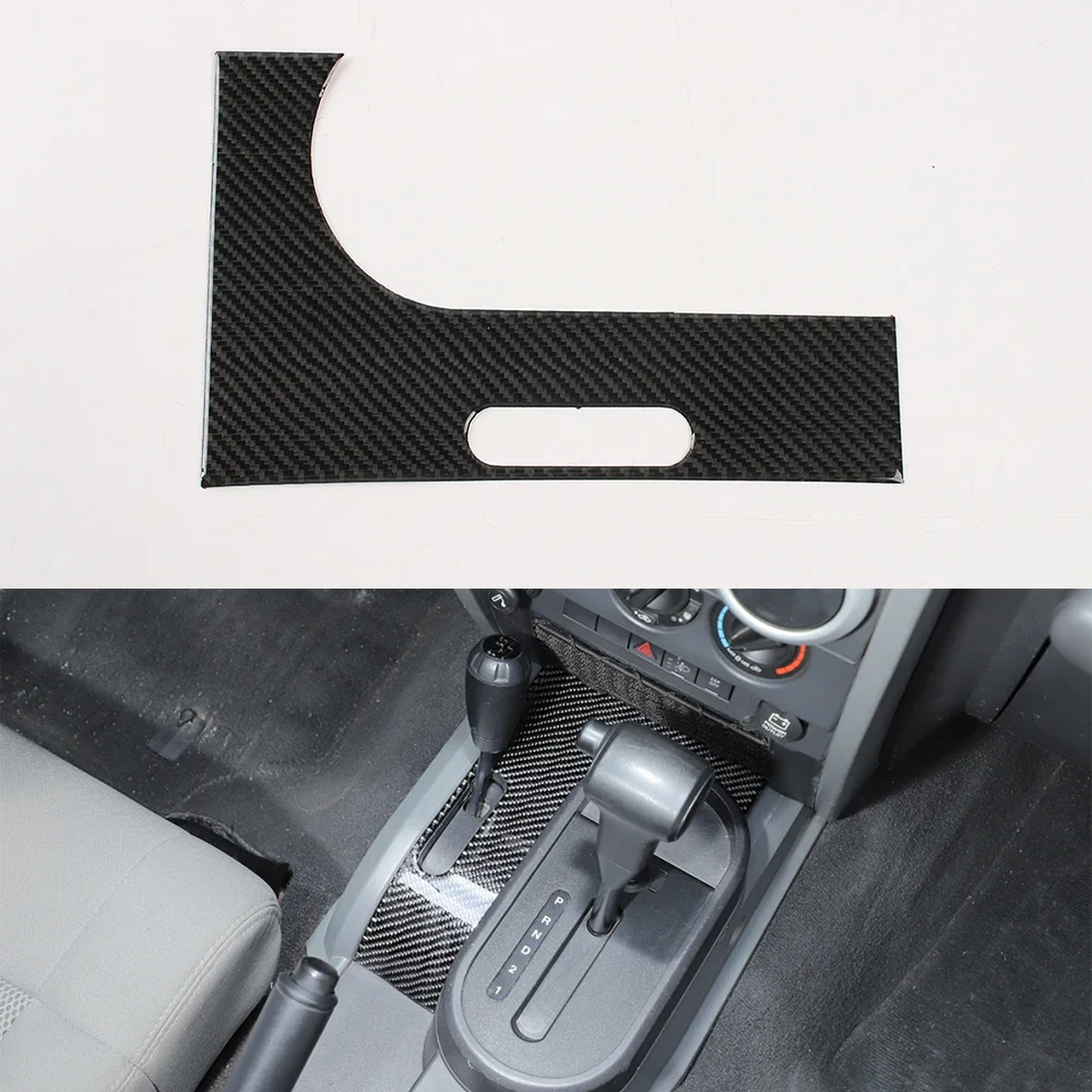 

Real Carbon Fiber Car Stickers For Jeep Wrangler JK 2007-2010 Four-wheel Gear Shift Cover Trim Styling