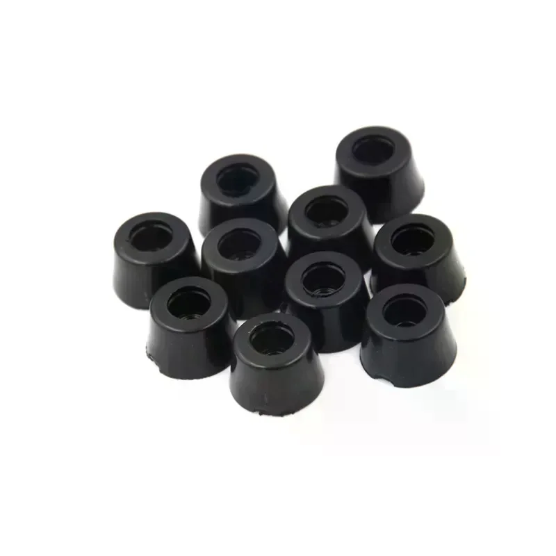 10Pcs 17 x 10mm Round Cabinet Black Rubber Instrument Case Feet Foot Circular