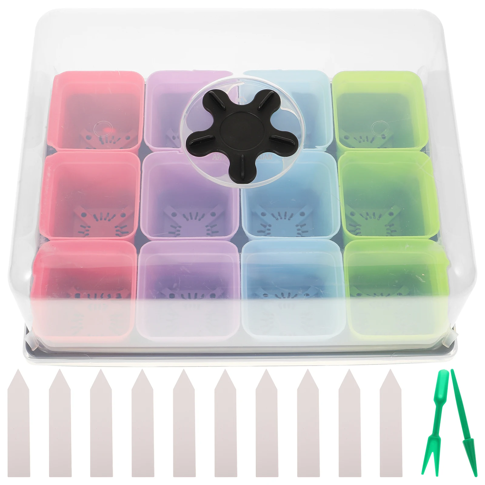 

1 Set Square Plastic Nursery Pot Planting Container Flower Pot Drainage Holes Garden Vegetable Indoor Succulent Tomato Grow