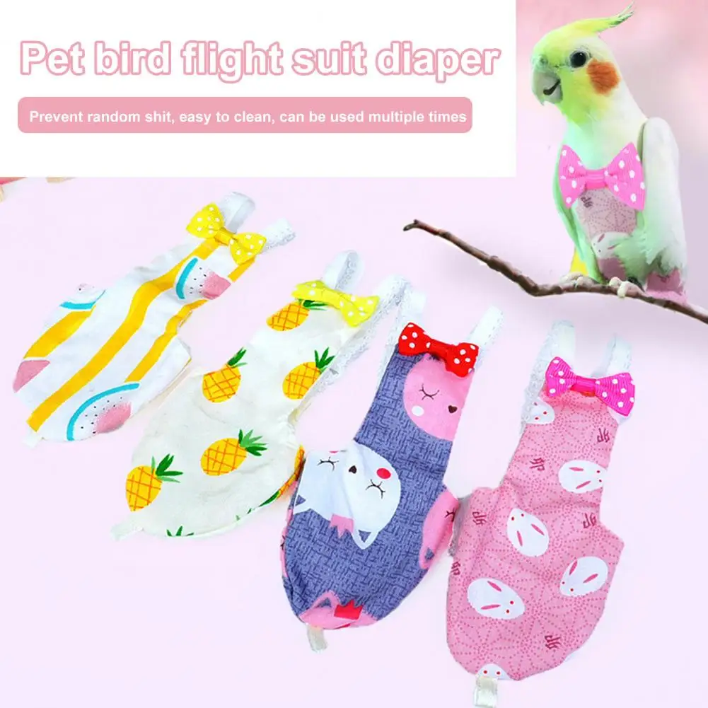 Bird Costume Stylish Parrot Costume with Fastener Tape Washable Bird Diapers for Mini Macaws Canary Flying Suit Breathable Pet