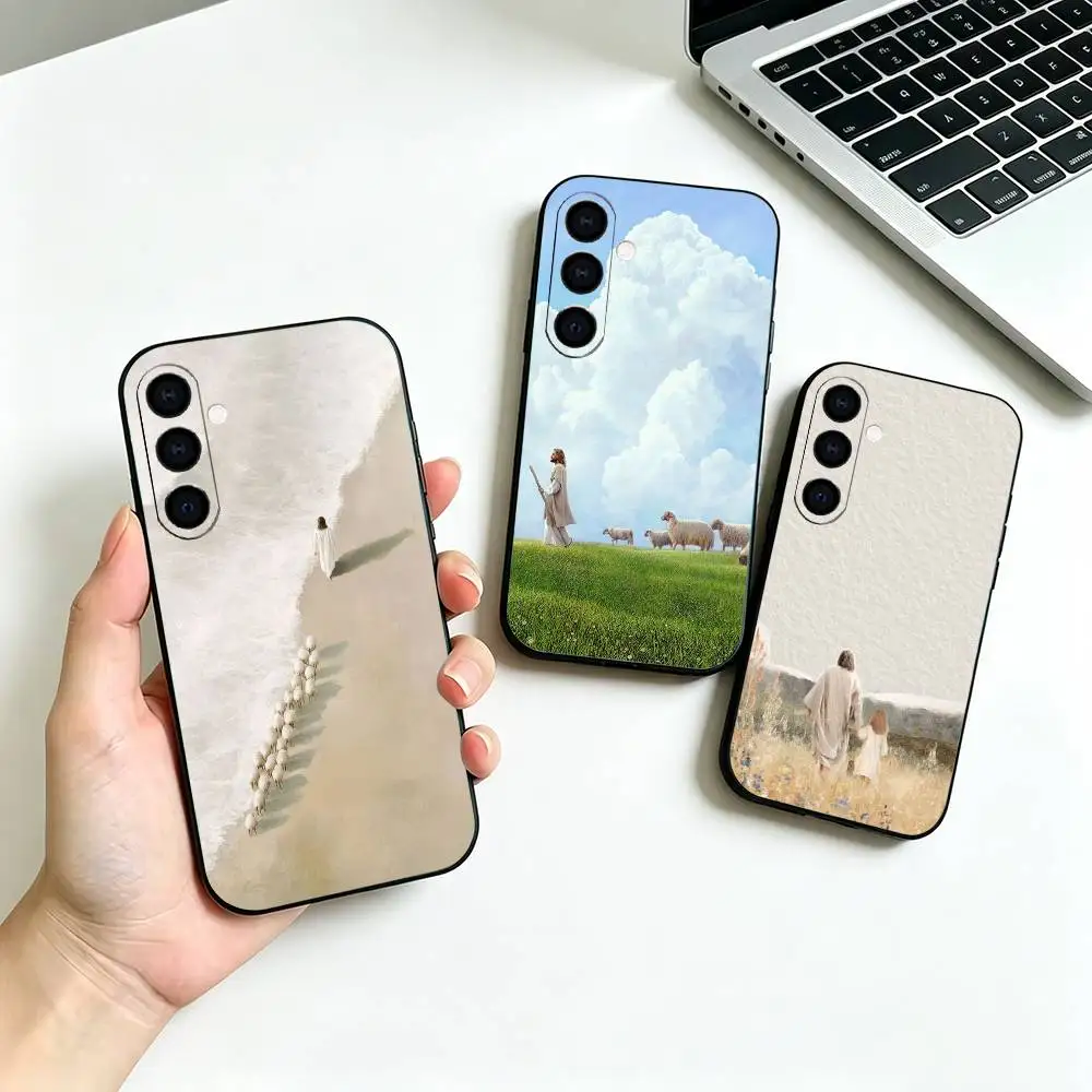 Jesus Bible Verse Spanish Soft Silicone phone Case for Samsung Galaxy A73//A72/A70/A53/A52/A51 - Black