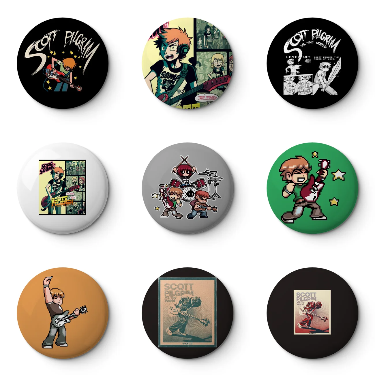 Scott Pilgrim With Bass Comic Transparent Soft Button Pin Customizable Metal Decor Women Jewelry Gift Cute Funny Hat Lover Lapel