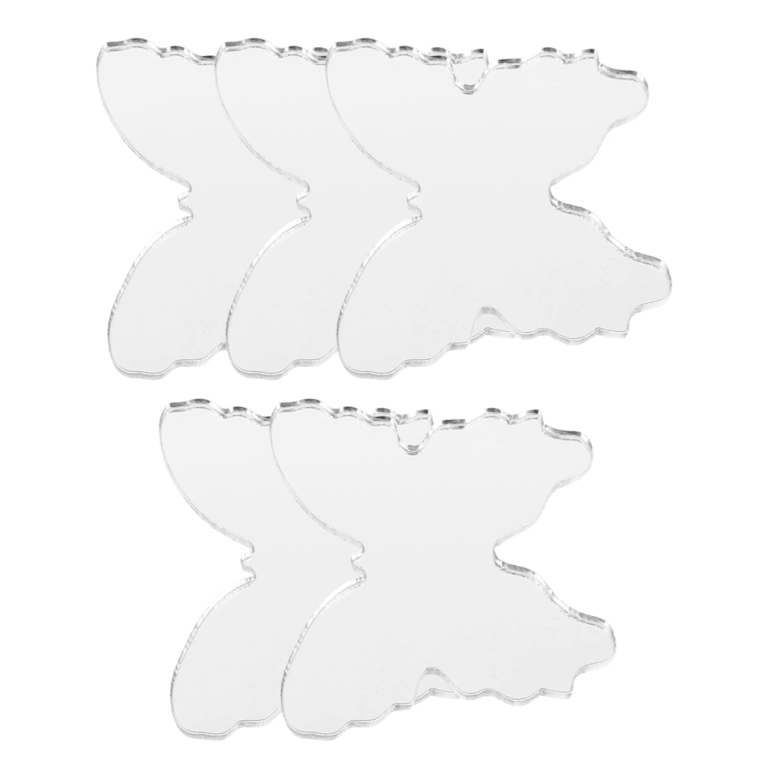 

5 Pcs Mini Butterfly Shaped Mirrors 4x3 5cm Adhesive Decals Smartphone Back Sticker Portable Makeup Mirror Phone Charm High