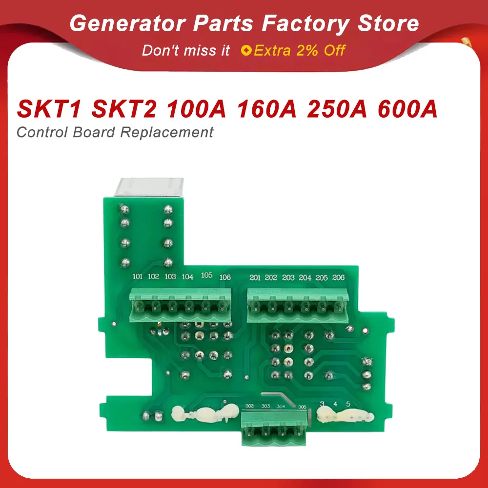 4P ATS PCB Control Board Replacement Compatible with SKT1 SKT2 100A 160A 250A 600A Transfer Switch
