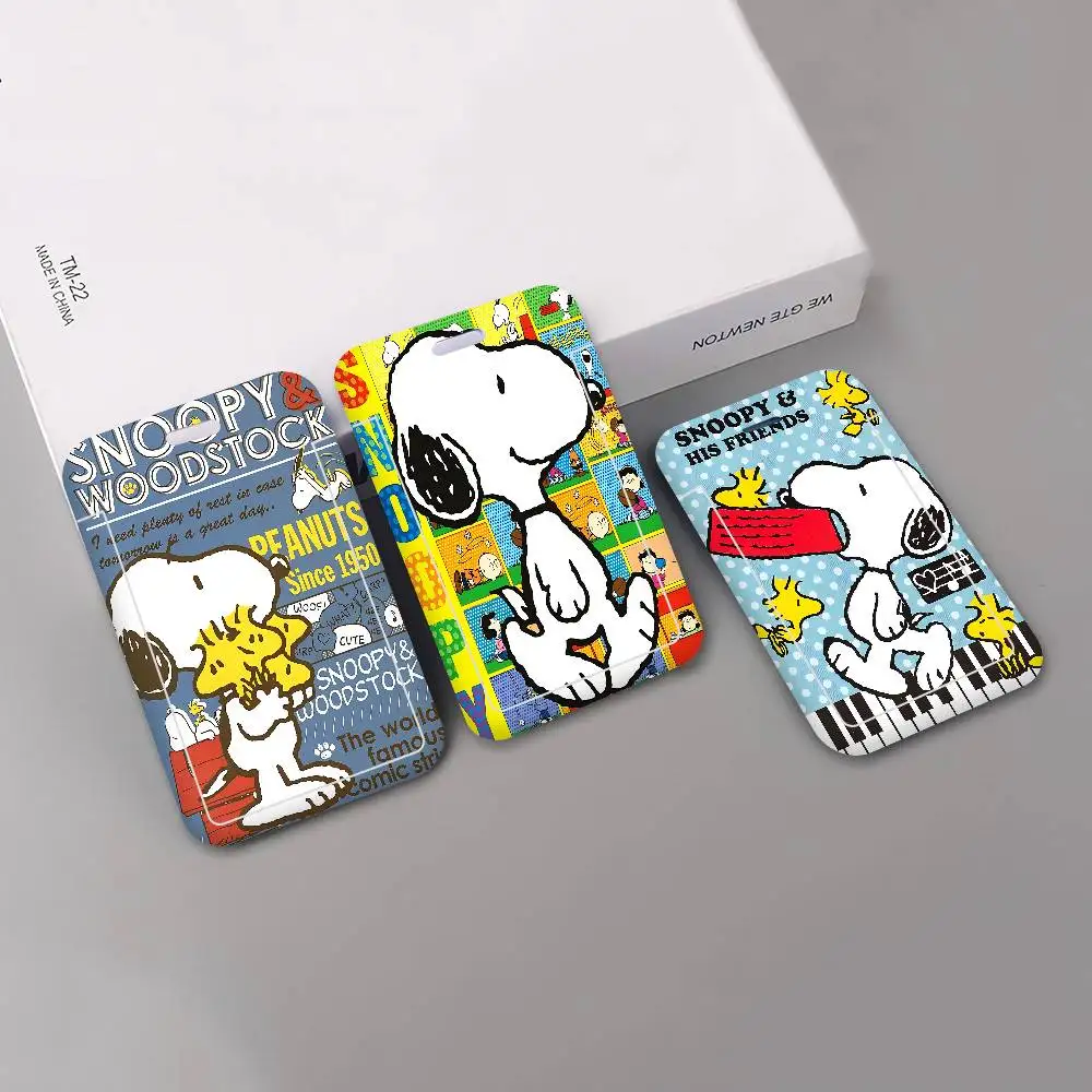 Cartoon S-Snoopys Unisex Work ID Card Holder Lanyard Badge Holders Business Exhibit School Strap Neck Hang