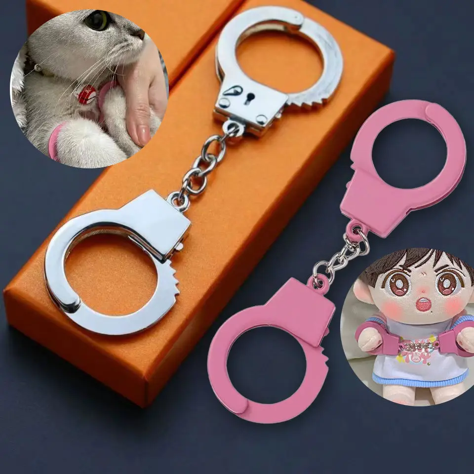 Cotton Doll Kitten Mini Handcuffs Creative Metal BJD Doll Color Matching Suitable for 3 Points 75 Uncle cosplay Mini Accessories