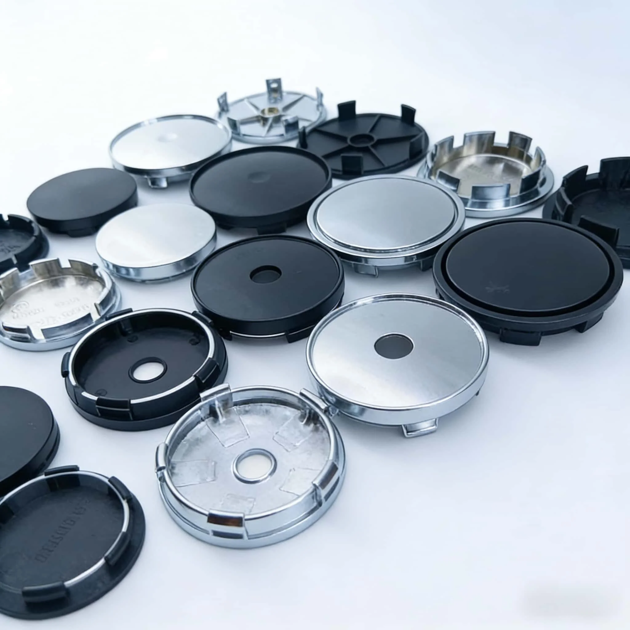 4 pièces Cache-moyeux de roue de voiture universels 49mm 50mm 56mm 60mm 65mm 68mm Noir Argent Accessoires de remplacement DIY