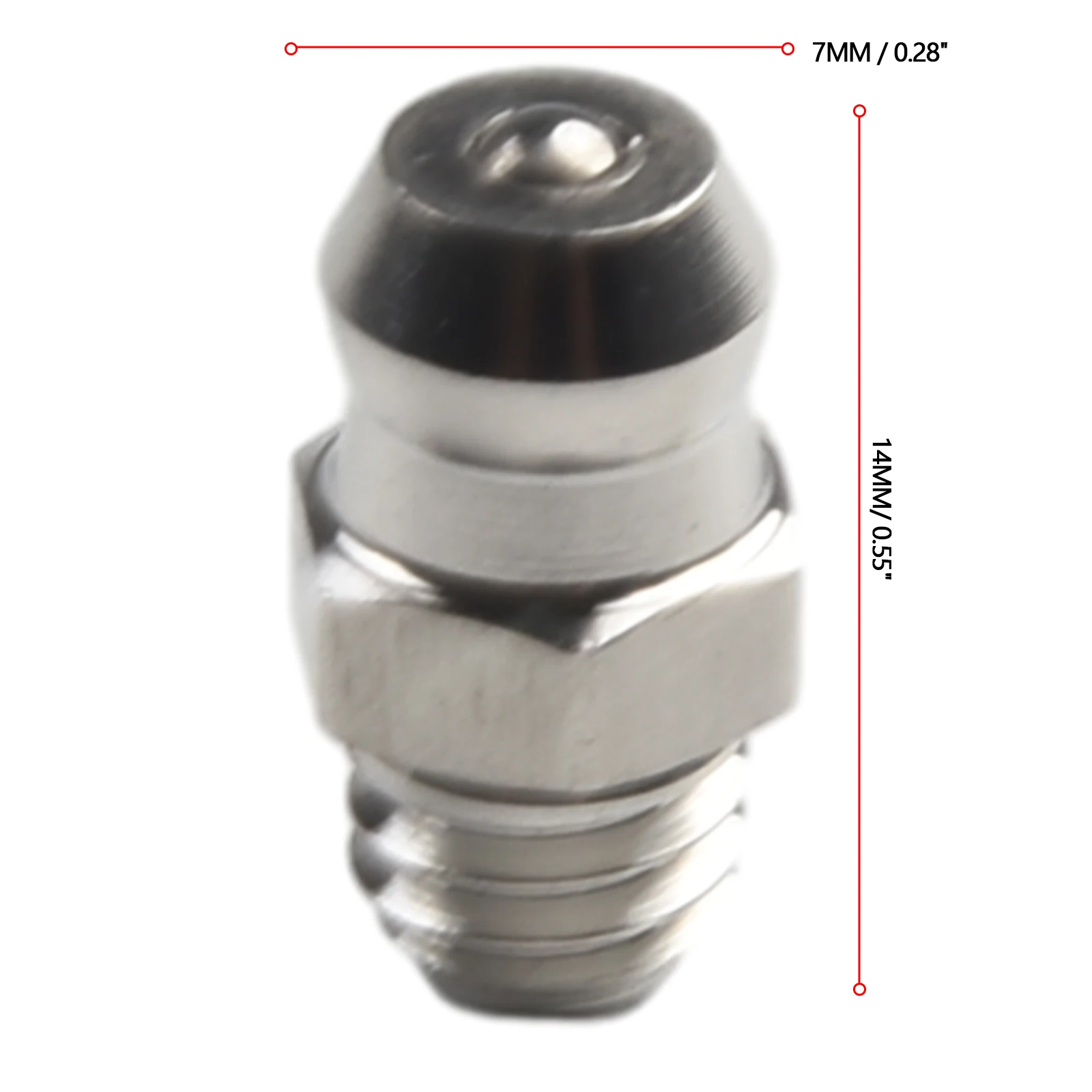 10Pcs Grease Nipple 0.55 Thread Size 0.28inch 201 Stainless Steel Grease Inlet High Hardness Long Service Life