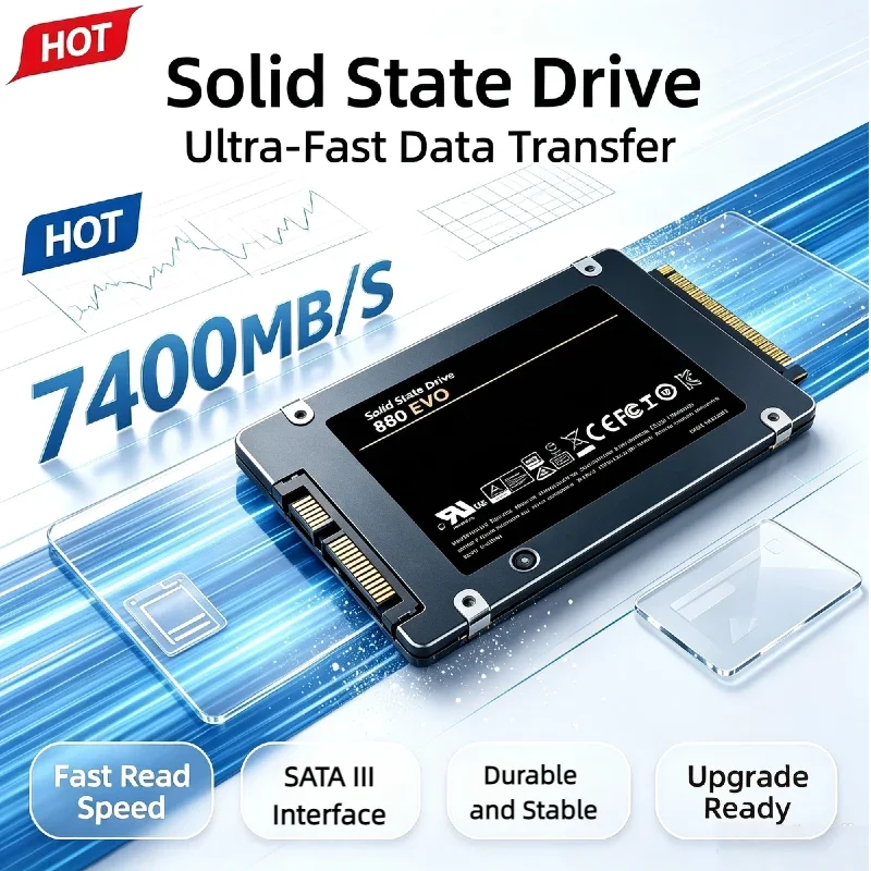 Original  Internal Solid State Drive 2.5 Inch SATA3 SSD 1TB 2TB 880 EVO High Performance Hard Disk For Laptop Desktop Computer