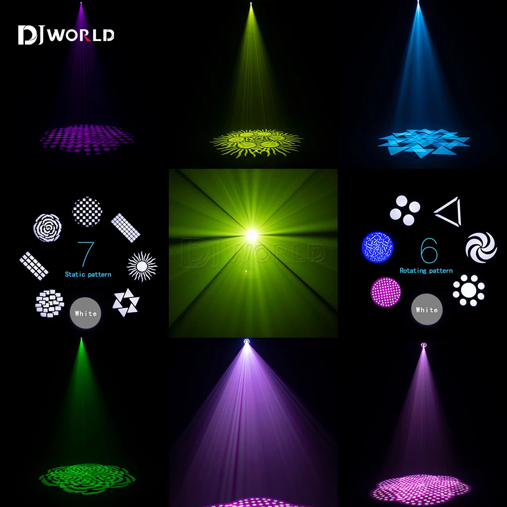 2PCS/SET 100W LED Gobo Beam Moving Head Spotlight With 6 Prism 7 Color DMX512 Disco DJ Party Club Bar Stage Effect Lighting