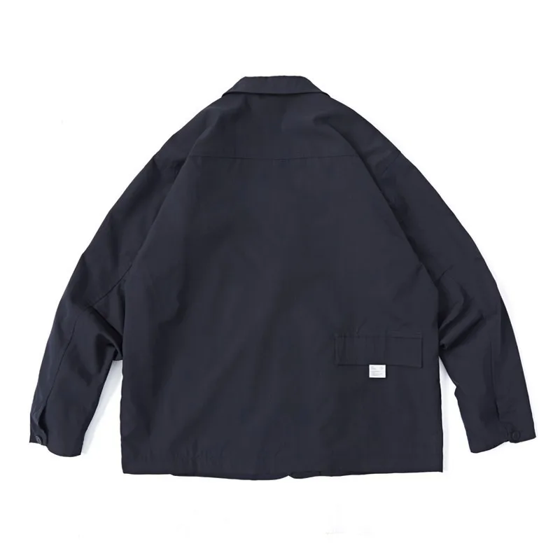 Retro Japanese Style Outdoor Commute Functional Cityboy Tailored Jacket Men Loose Multi-Pocket Workwear Coat Breathable Wearable