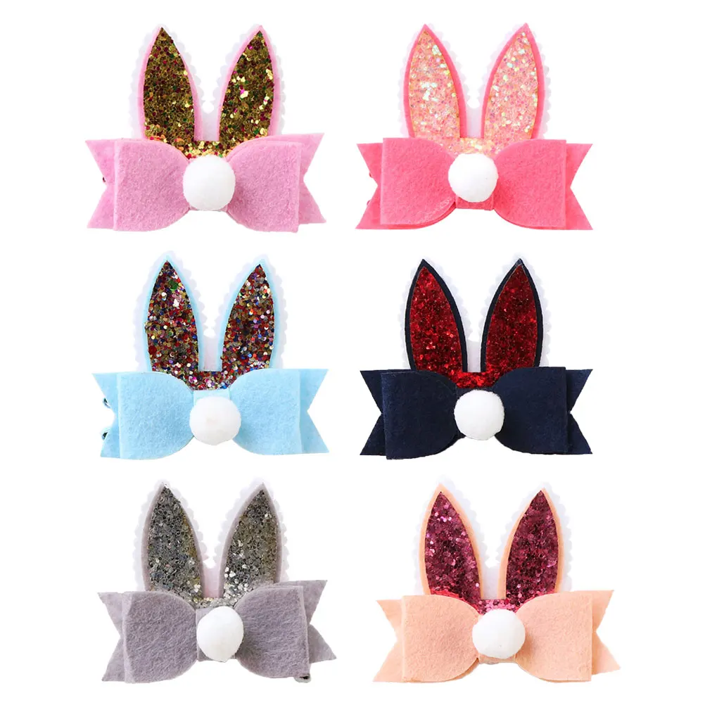 

6pcs Bunny Hair Clips Kids Bowknot Pins Girls Girls Hairclip Hairclip Child Durable Non fading Long Lasting Gifts