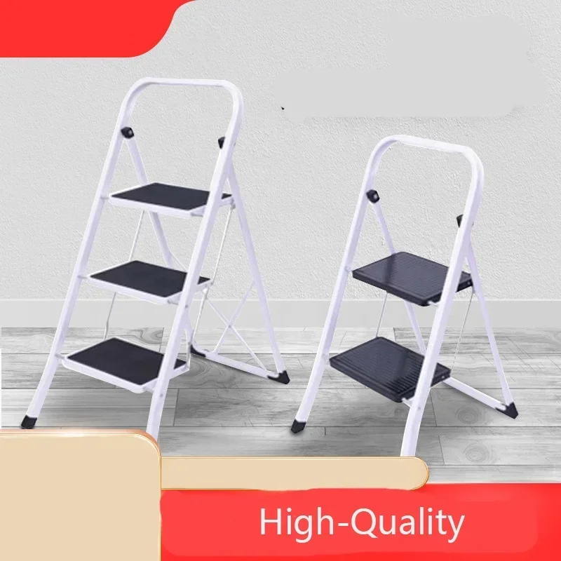 Foldable easy step ladder square tube iron multi-level ladder handrail  anti slip