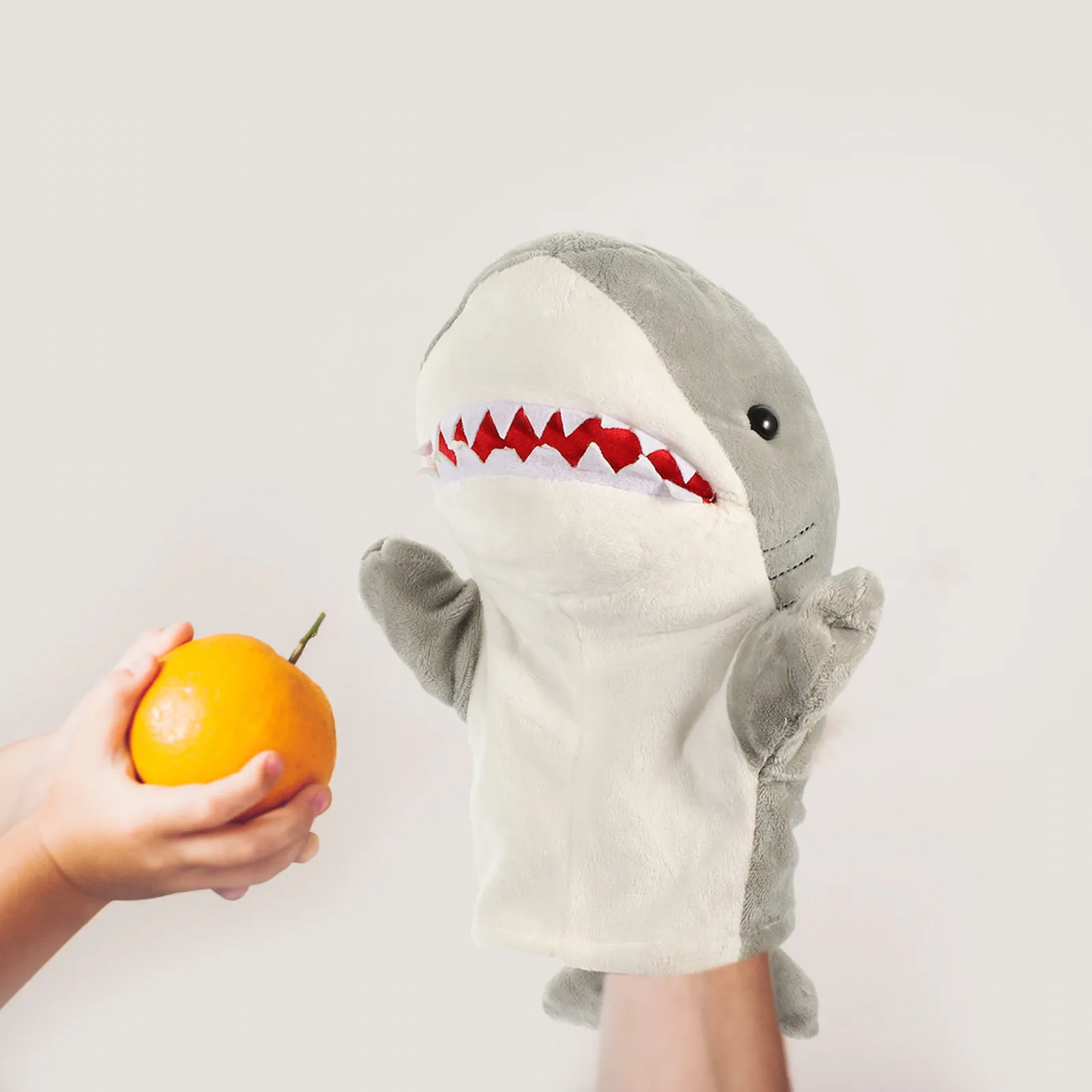 

Cartoon Animal Hand Puppet Shark Soft Interactive Puppet for Kids Communication Storytelling and Educational Play
