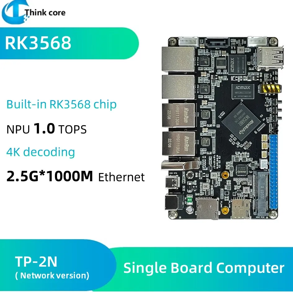 Ordenador de placa única de código abierto, 4GB de Ram, Rockchip RK3568, SBC, Ethernet Dual de 1000M, TP2N, funciona con Android, Linux, homenaje a Raspberry Pi