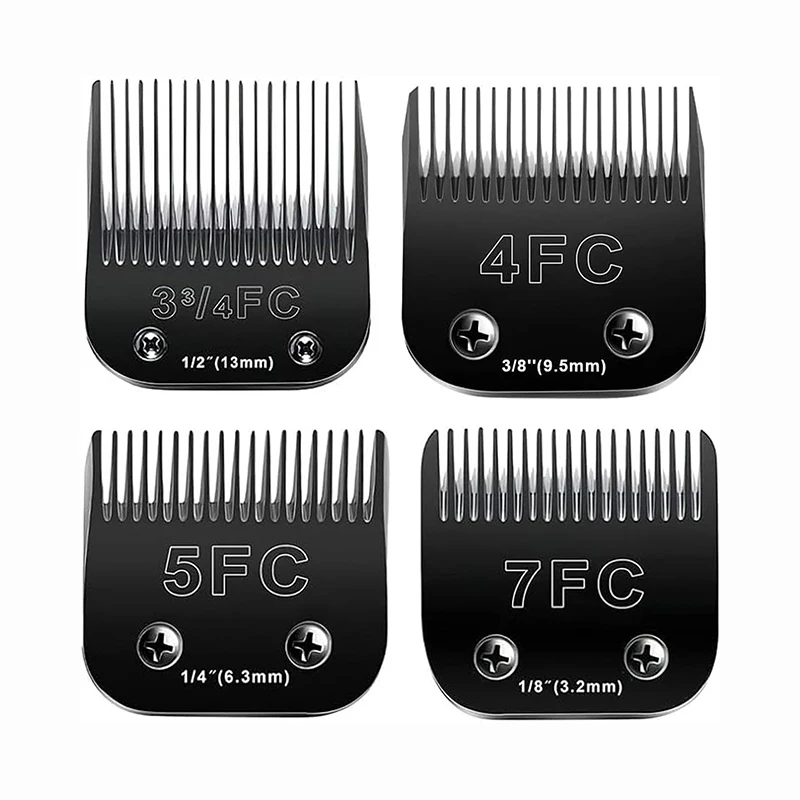 شفرة قص بديلة للحيوانات الأليفة قابلة للفصل من التيتانيوم الأسود لمعظم ماكينة قص سلسلة Andis وOster A5 وWahl KM10 4FC و5FC و7FC #3
