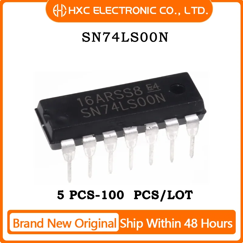 5/10/50/100pcs IC GATE NAND 4CH 2-INP SN74LS00N 14DIP