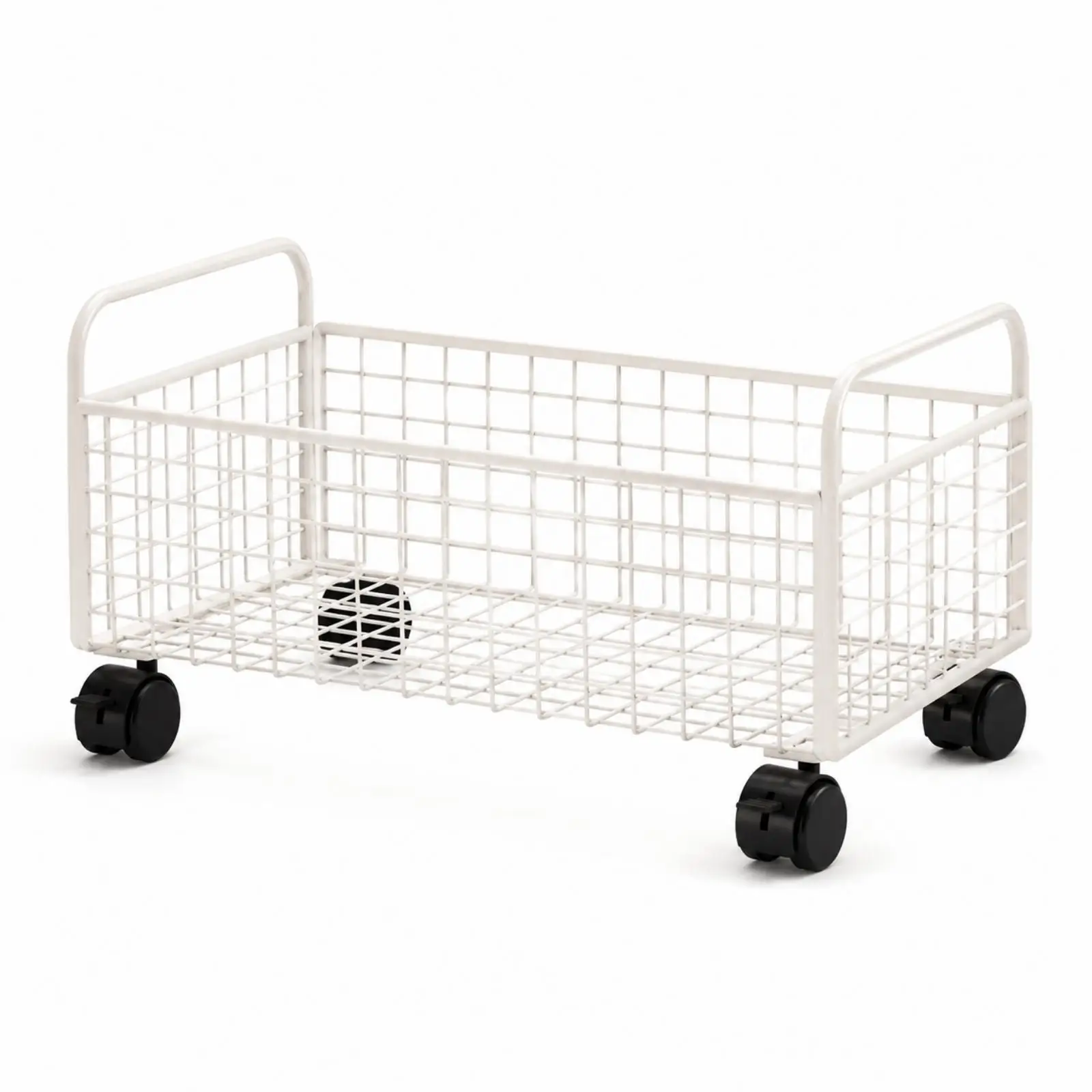 Portable Book Cart with Handles and Casters Sturdy Iron Frame for Bedside Couch Side Small Item Storage