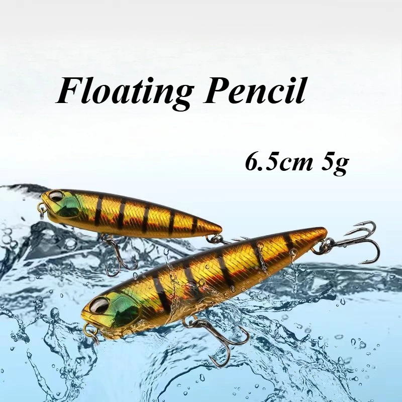 6.5cm 5g Floating Pencil Bait Fishing Lures Topwater Dog Walker Hard Lures Wobblers Artificial Hard Bait for Bass Trout Pesca