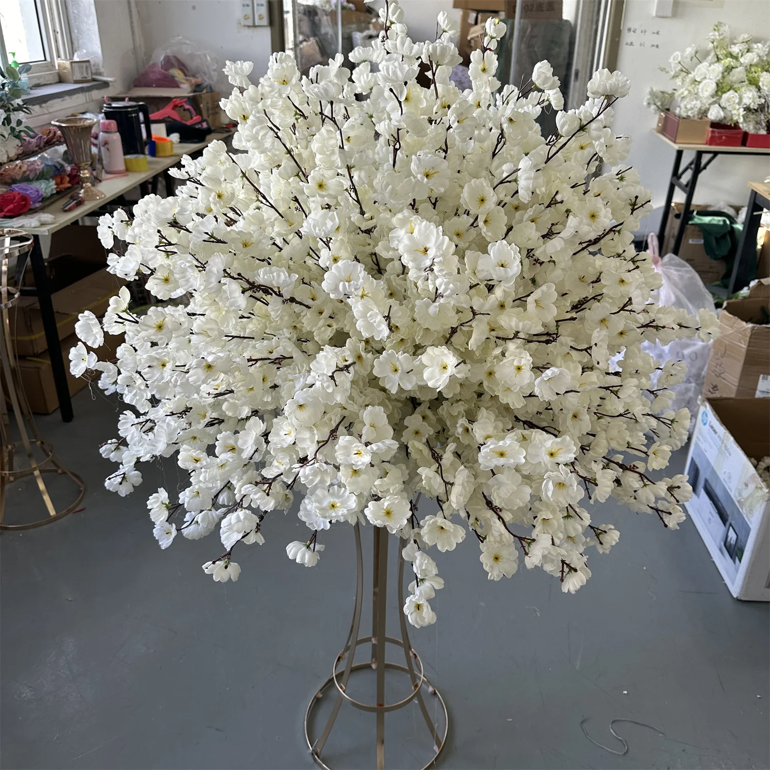 Wedding Centerpieces Ivory Colors Silk Cherry Blossom Flower Ball Arrangements